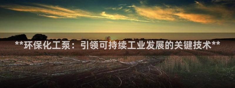 亿万同人字幕组的个人主页：**环保化工泵：引领可持续工业发展的关键技术**